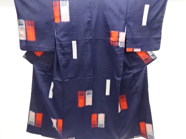 JAPANESE KIMONO / ANTIQUE OMESHI / TAISHO ROMAN STYLE / WOVEN ABSTRACT